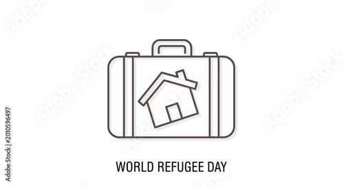 Refugee Day Suitcase Icon Illustration.