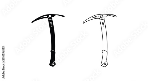 Photos Ice axe silhouettes on a white background silhouette high quality professional