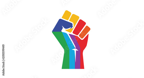 Fotografie Multicolor Fist Raised in Solidarity.