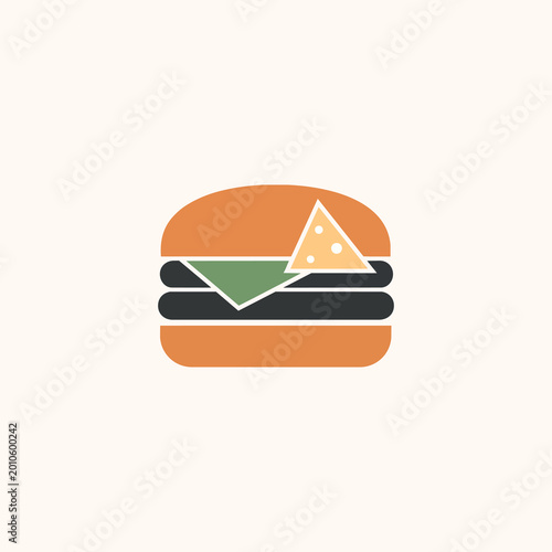Old-fashioned hamburger icon. Hamburger logo template. Vector illustration 