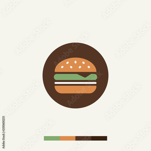 Eye-catching minimalist hamburger logo art illustration 