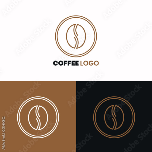 Modern Coffee Cup Logo Design Vector 