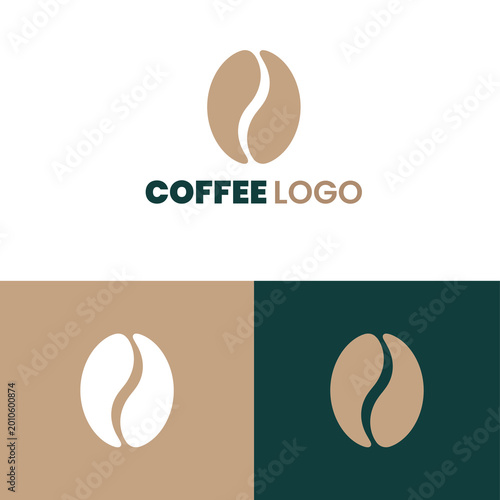 Premium Coffee Bean Logo Vector Emblem 