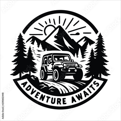 Explorer Vehicle Wilderness Scene vector