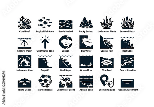 Snorkeling mask environments like coral reefs tropical waters beaches and underwater scenes where snorkeling takes place clean