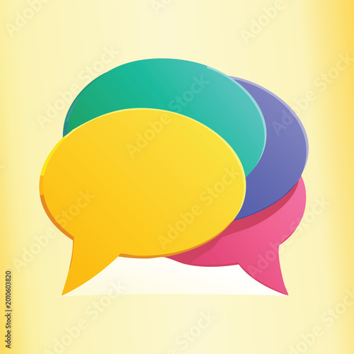 Colorful overlapping speech bubbles communication discussion concept vector illustration