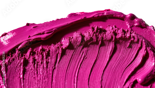 Thick magenta lipstick smear with visible brush strokes, isolated on transparent background