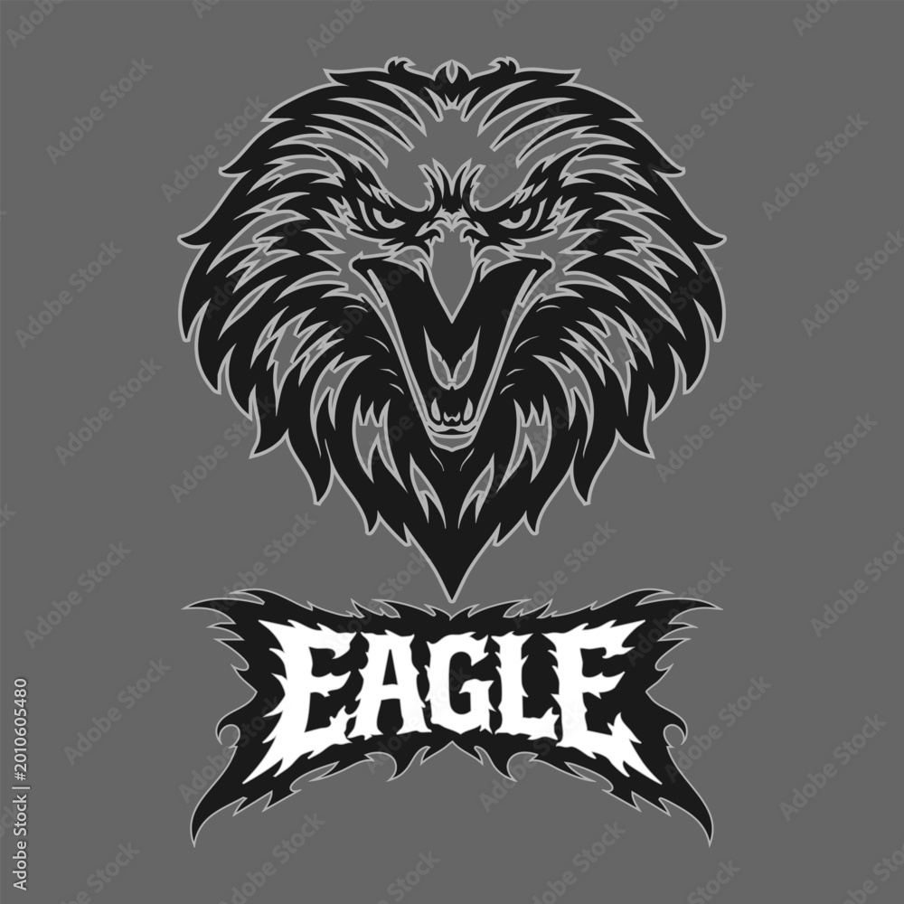 Obraz premium Vector tribal eagle logo with text