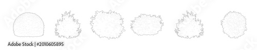 Bushes CAD Blocks Vector Set Architectural Plants Elevation View for Landscape Architecture AutoCAD Drawing Plant Collection