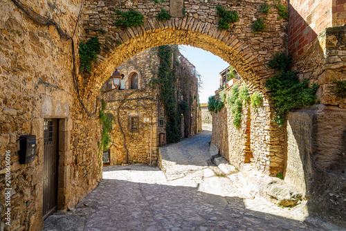 Medieval stone Peratallada town. Catalonia. Spain