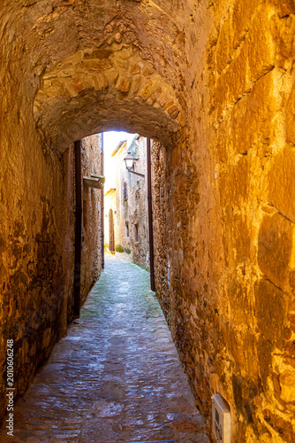 Medieval stone Peratallada town. Catalonia. Spain