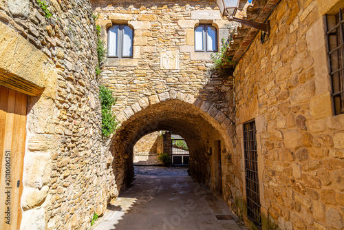 Medieval stone Peratallada town. Catalonia. Spain