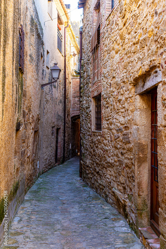 Medieval stone Peratallada town. Catalonia. Spain