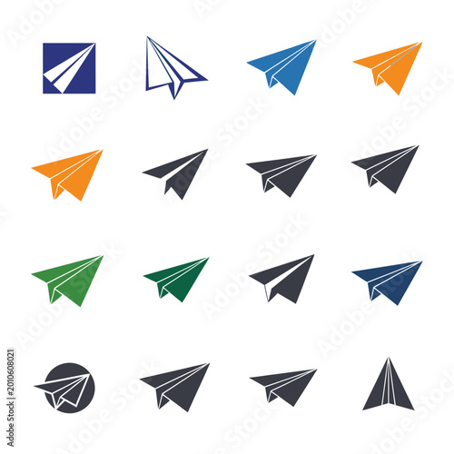 Free Download Set of paper plane icons and symbols in various styles. - GFXLoad