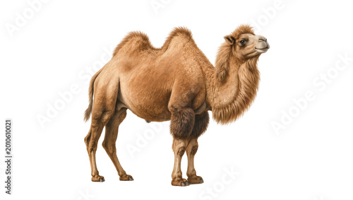 Fényképezés Sandy brown Dromedary Camel standing with hump and furry mane