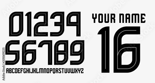 SPORTY VECTOR NUMBERSET FOR YOUR JERSEY