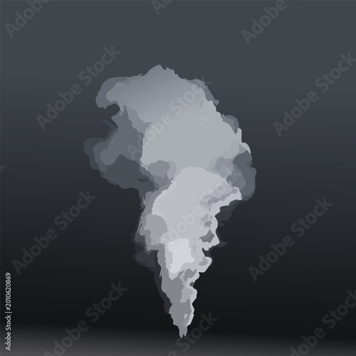 Abstract illustration of rising smoke on dark background vector art