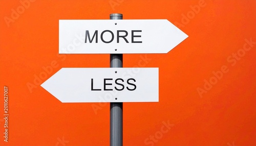 Directional signs more less choice contrast