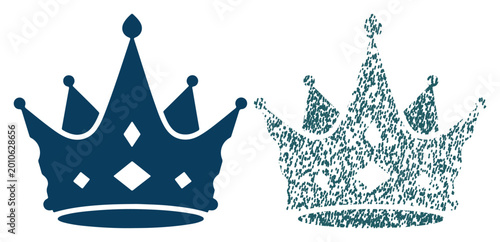 Cuadro en lienzo Two regal crowns, one solid and one textured, symbolizing power and royalty
