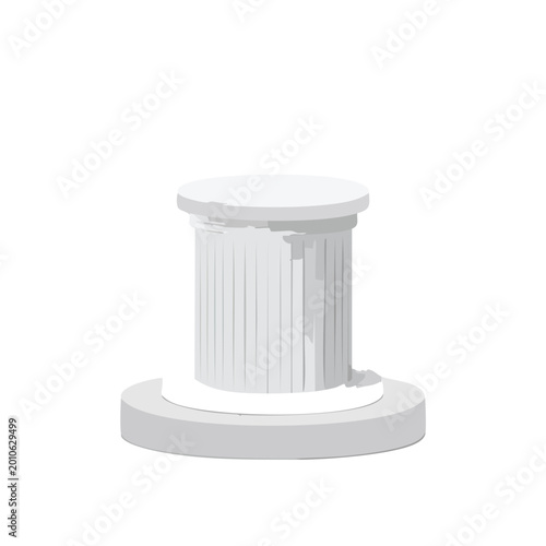 Isolated vector illustration of a classical column pedestal on white background