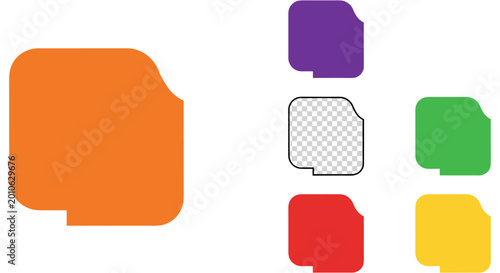 Fotografía Colorful speech bubbles in different shapes and sizes on white background for co