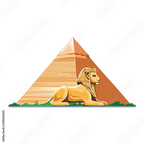 Egyptian pyramid and sphinx illustration ancient architecture and symbolism