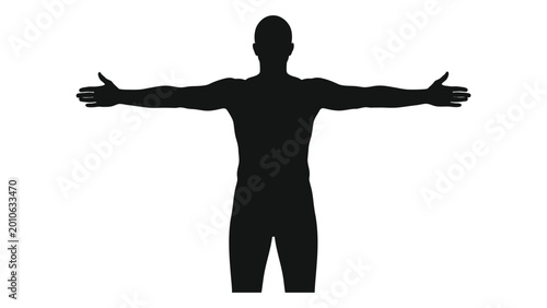 Canvastavla Human silhouette with arms outstretched isolated on a white background high qual