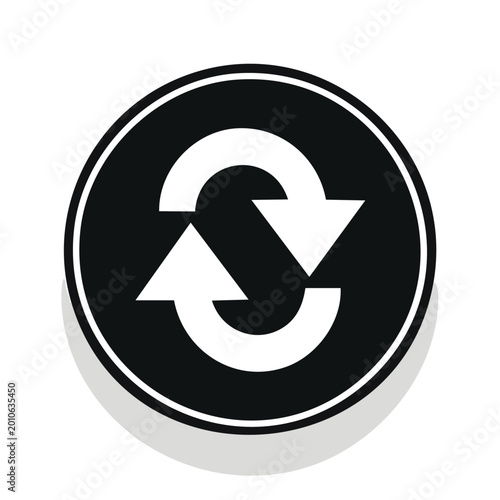 Circular arrows icon representing recycling reuse or rotation symbol