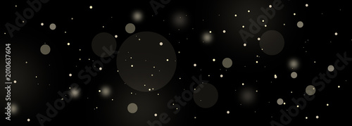 bokeh sparkles on black background, christmas banner