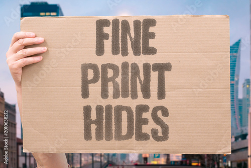 Tableau sur toile "Fine Print Hides" Critical ingredient details buried in tiny unreadable packaging text