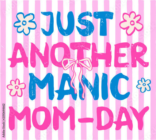 Fotografía Just Another Manic Mom Day Svg, Retro Manic Monday svg, Checkered Lightning Mom