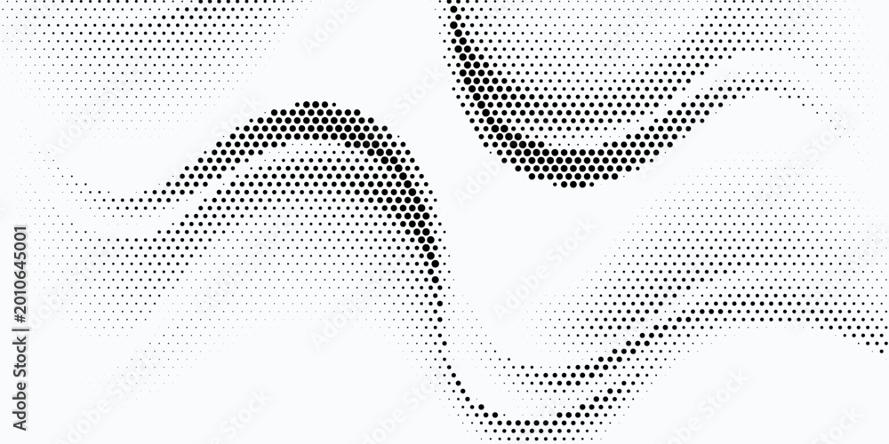 Fototapeta premium Black-white gradient halftone dots background. Pop art in vector illustration for your creative design