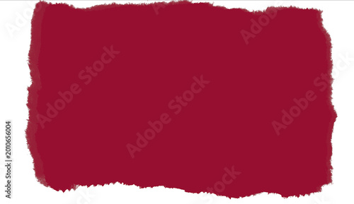 Konstfotografi Vibrant red paint swatch on white background.