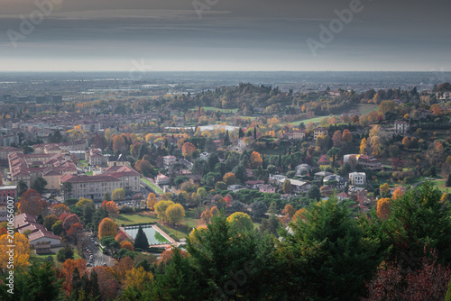 View on Bergamo city from above