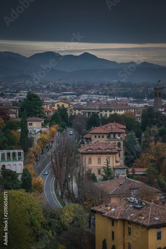 View on Bergamo city from above