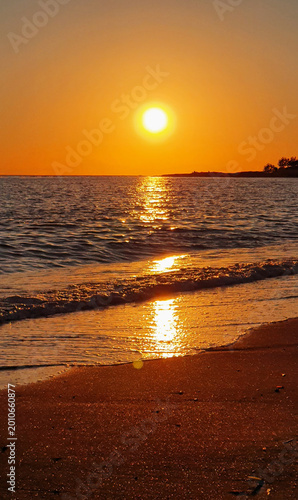 Golden Sunset over the Caribbean Sea.