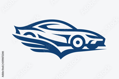 Sports Car with Wings Logo