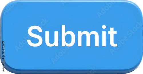 rectangular gradient blue submit button for digital interface UX design, isolated graphic