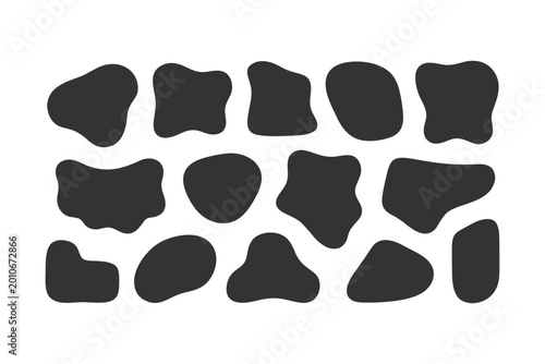Photos A collection of unique black abstract organic shapes, ideal for graphic design a