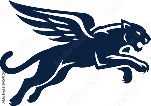 Flying Panther Mascot Illustration