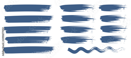 Obraz na płótnie blue brush stroke collection isolated vector illustration on white background