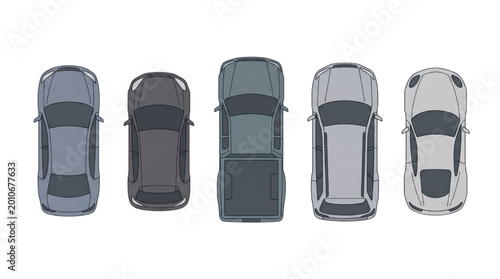 Photos Comprehensive CAD vector illustrations of a diverse vehicle set, showcasing vari