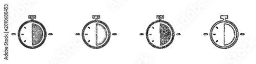 Fotografija Sketch halftime icon design set