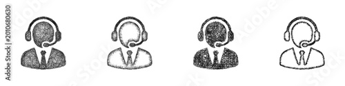 Photos Sketch sports commentator icon design set