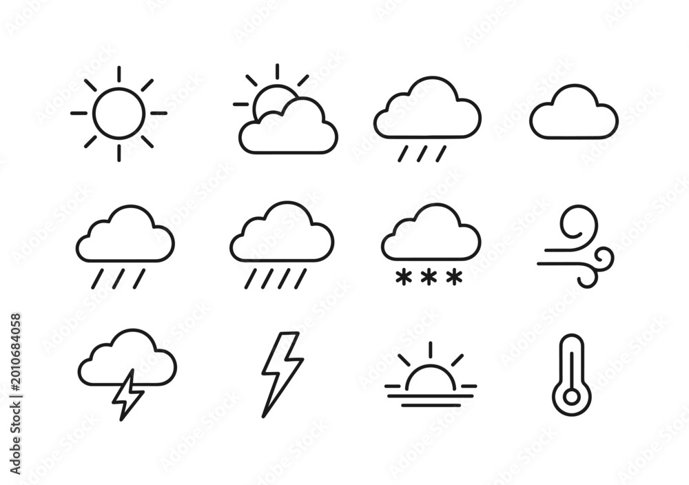 Obraz premium Weather Icons Collection