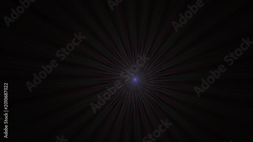 Black background with blue light rays.