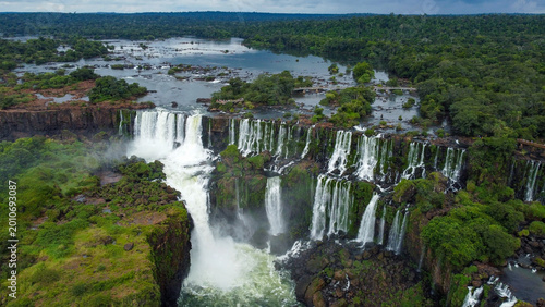 Iguazu falls cascading powerful natural wonder