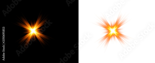 Fotografía Vibrant light effect glowing orange starburst