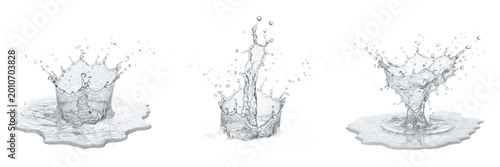 Vászonkép Pure clear water splash dynamic fluid crown wave for refreshing moisturizing aqu