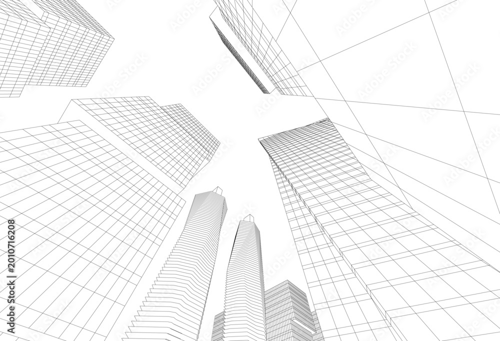 Fototapeta premium Concept 3d architecture building, vector illustration